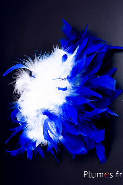 Coq boa - 10 cm - crème-bleu